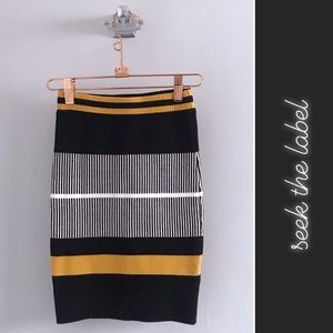 LF Seek the Label Striped Knit Tube Mini Skirt • S